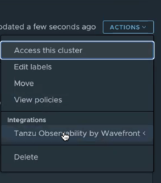 Select add Tanzu Observability by Wavefront. 